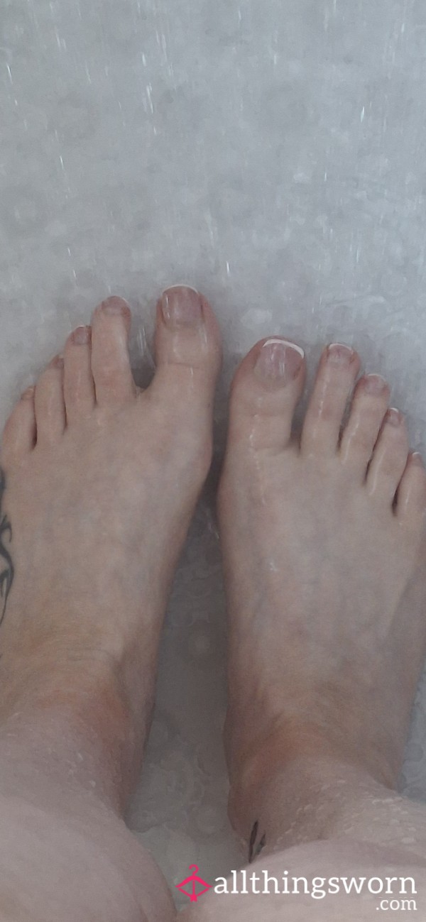 Feet Getting Clean In The Shower