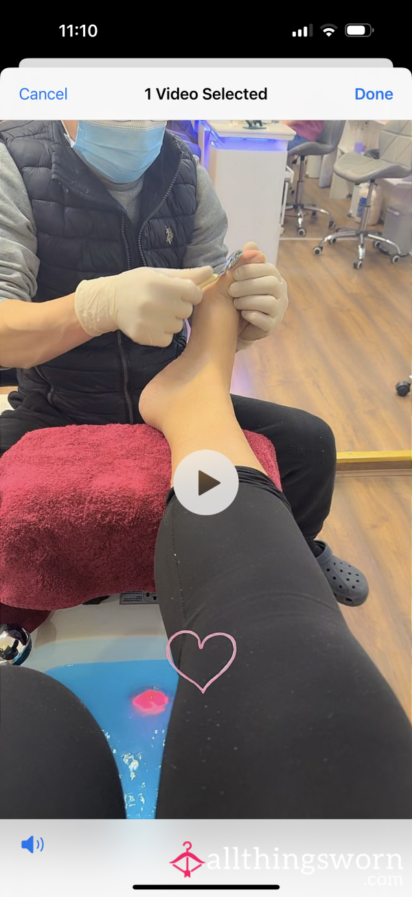 Feet Getting Scraped With A Blade And Ma**aged