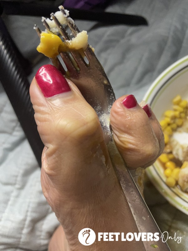Feet In Thanksgiving Gravy And Food