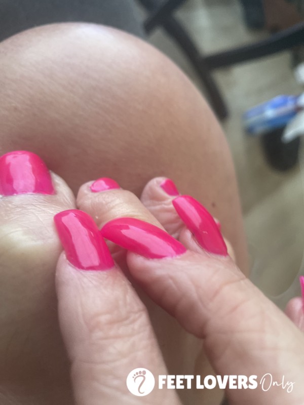 Feet Jacking Pink Nails From Behind Foot Jacking With Feet And In Front Hands Too