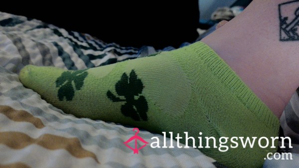 Feet Pic With Dirty And Smelly Socks But The Color Maks Them So Worth It, It Might Make You Feel Lucky