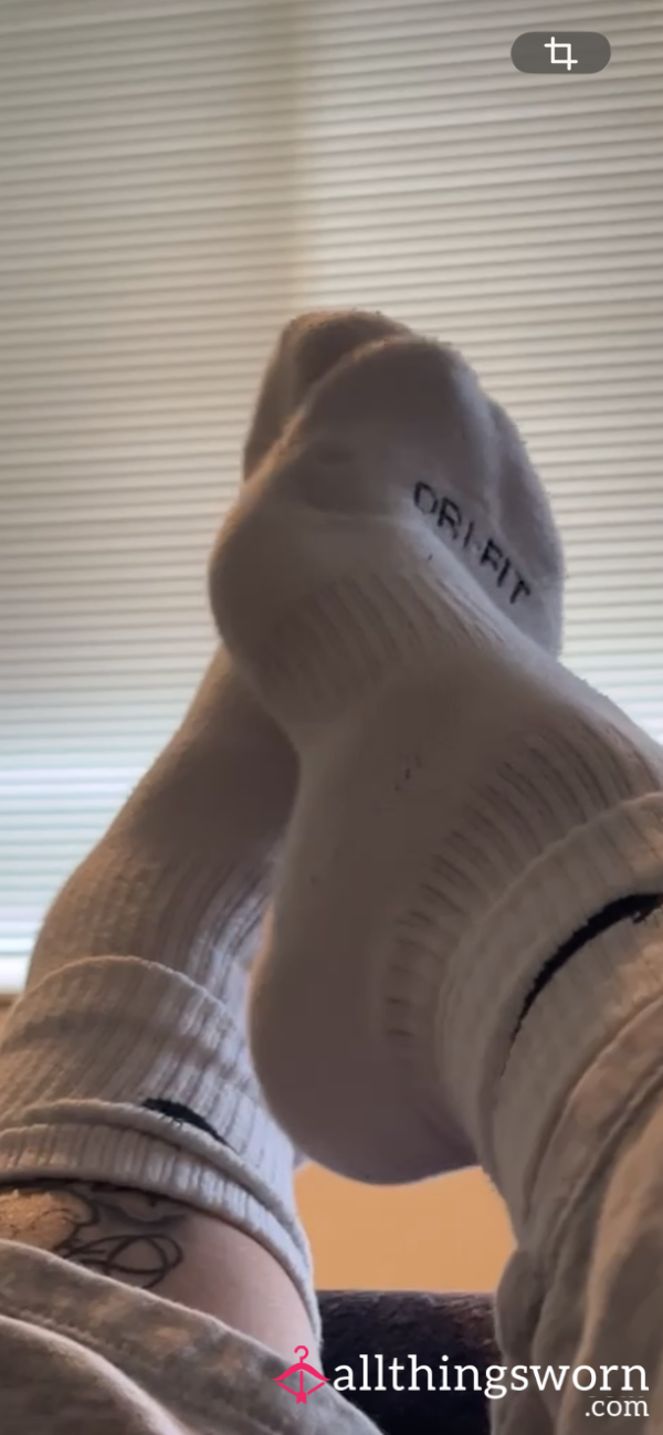 Feet Rubbing - White Nike Socks🧦