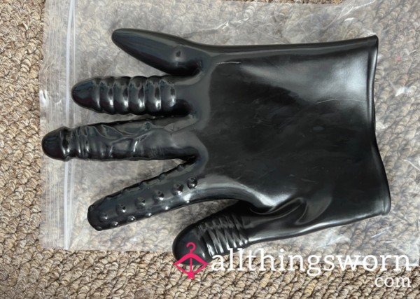 Fetish Rubber Glove For Naughty Sissy Pvc Rubber Sl*ts 😈🖤