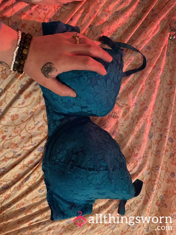 Few Days Worn Blue Lacy Sugarcane Bra