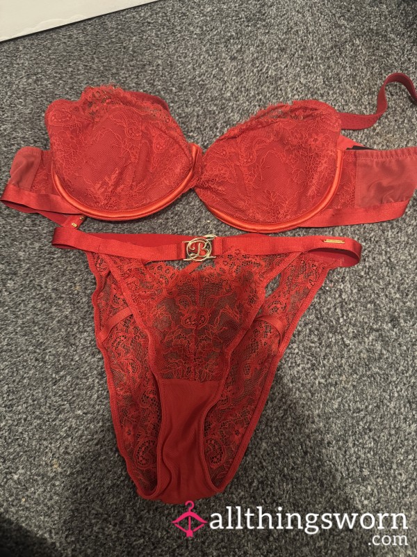 Fiery Lacy Red Matching Set