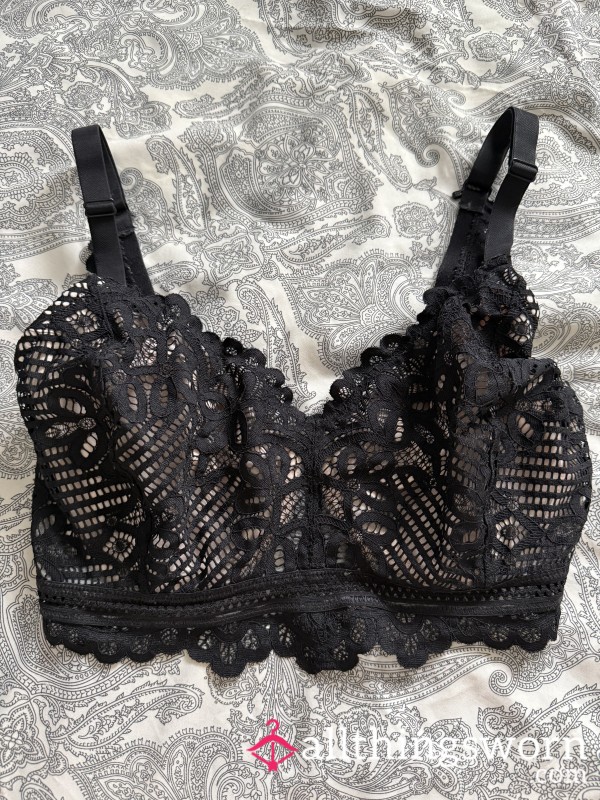 Figleaves Black Lace Bra - Size 32FF