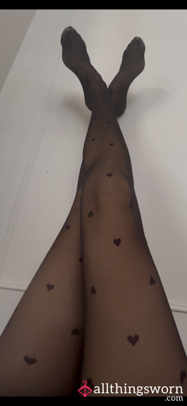 Figure Hugging Heart Throb 🖤 Black Worn Tights.