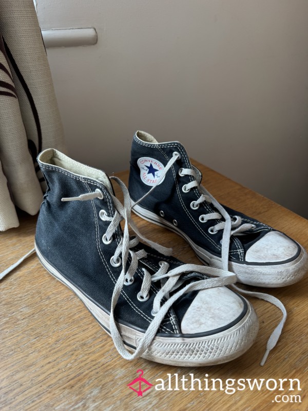 Filthy Black And White Converse High Top