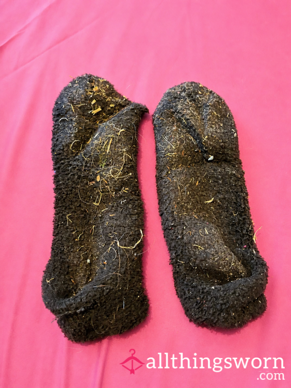 Filthy Black Fluffy Ankle Socks 🤭