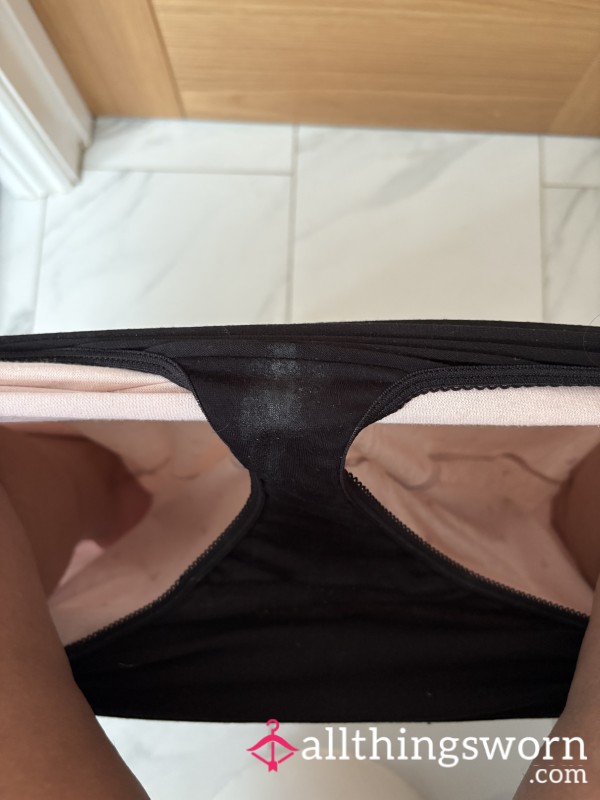 Filthy, Black Panties Smothered In Sweet Juices
