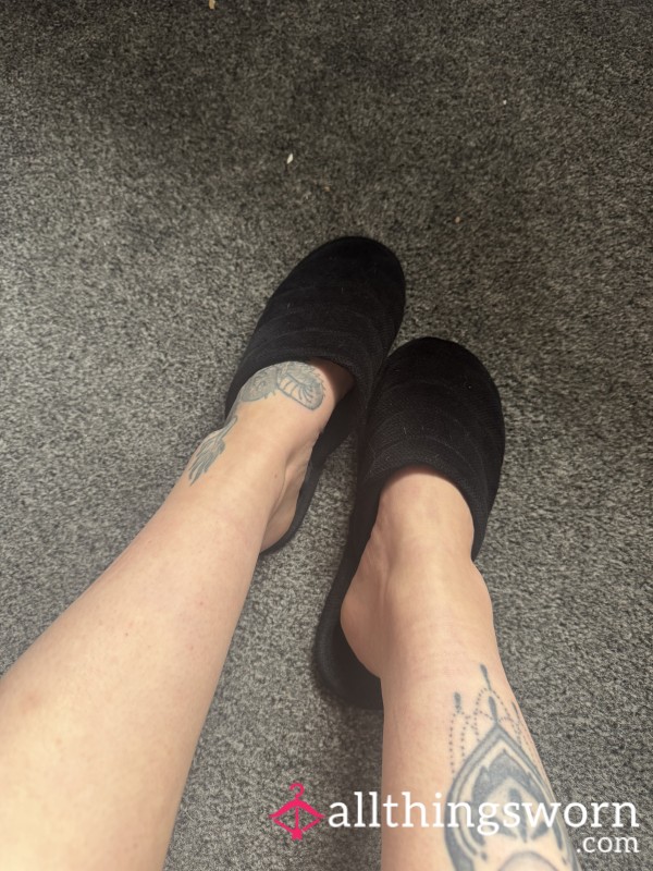 Filthy Black Slippers
