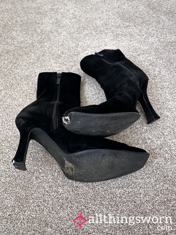 Filthy Black Suede Boots Have Had It.