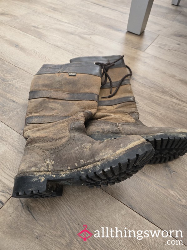 Filthy Dirty Well Worn Country Boots
