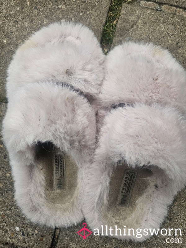 Filthy Fluffy Open Toe Slippers