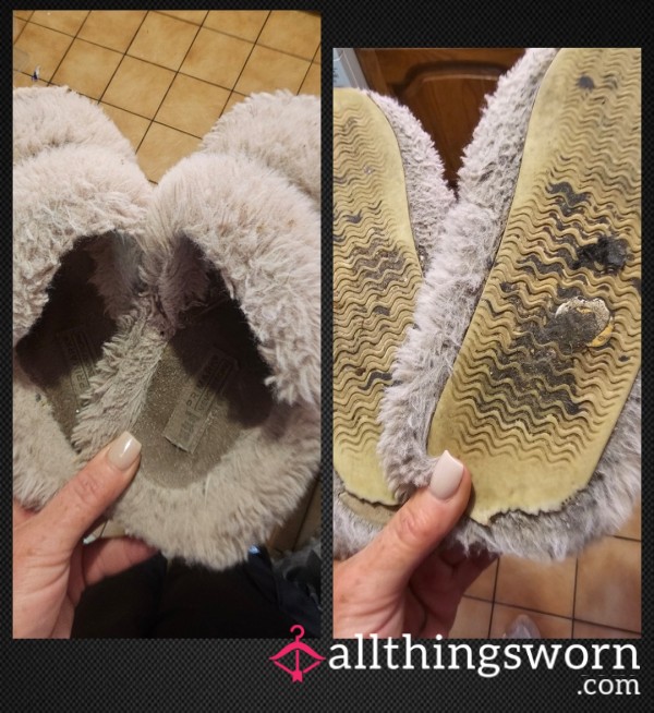 Filthy Fluffy Open Toe Slippers