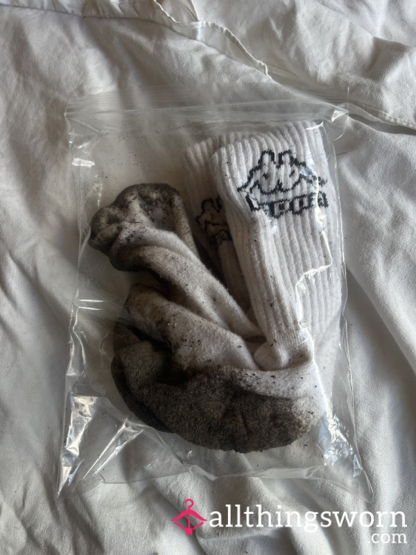 Filthy Muddy White Socks