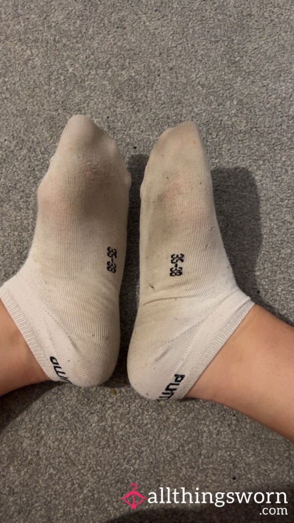 Filthy Once White Puma Socks.. Well Worn