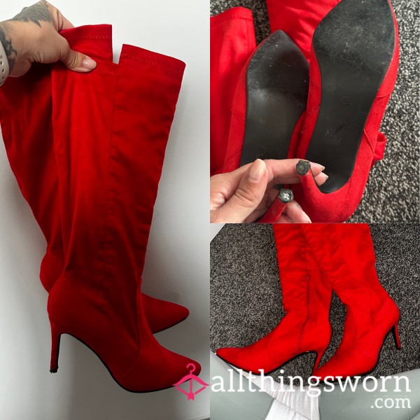 Filthy Red S** Boots