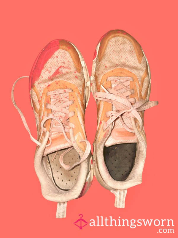 Filthy Ruined Old Sweaty Pink Running Shoes