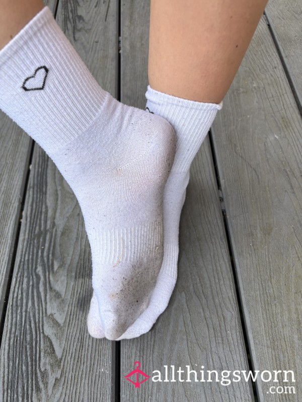 Filthy White High Socks