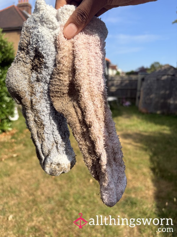Filthy Fluffy Socks Worn By A Goddess👅🧦👑