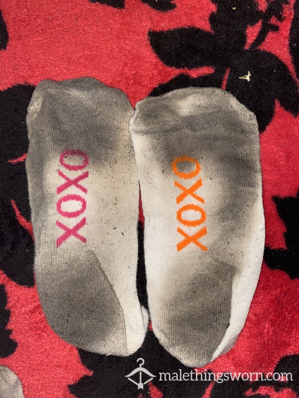 Filthy Sweaty White Mitch-match Socks.