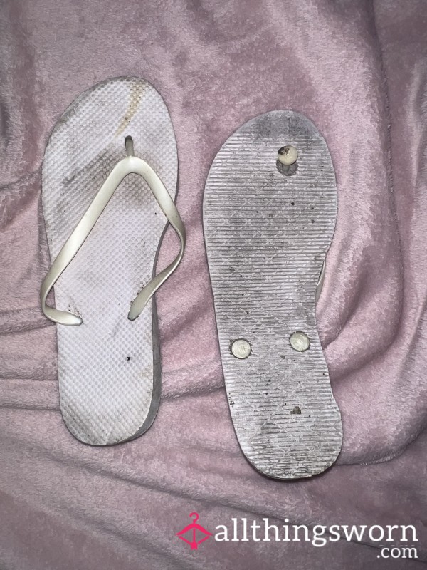 Filthy Used Flip Flops “White”