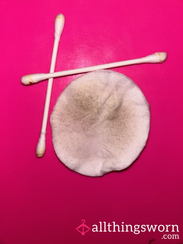 Filthy Wax From Ears And Cotton Pad Face