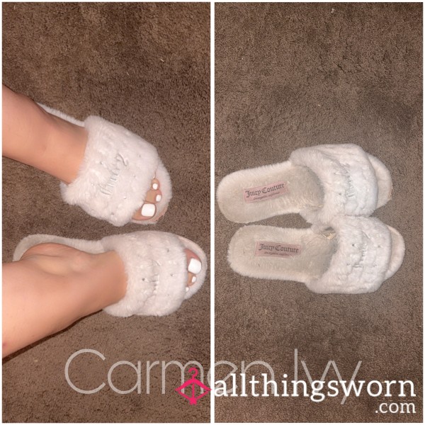 Filthy, Well Worn Juicy Couture Slippers