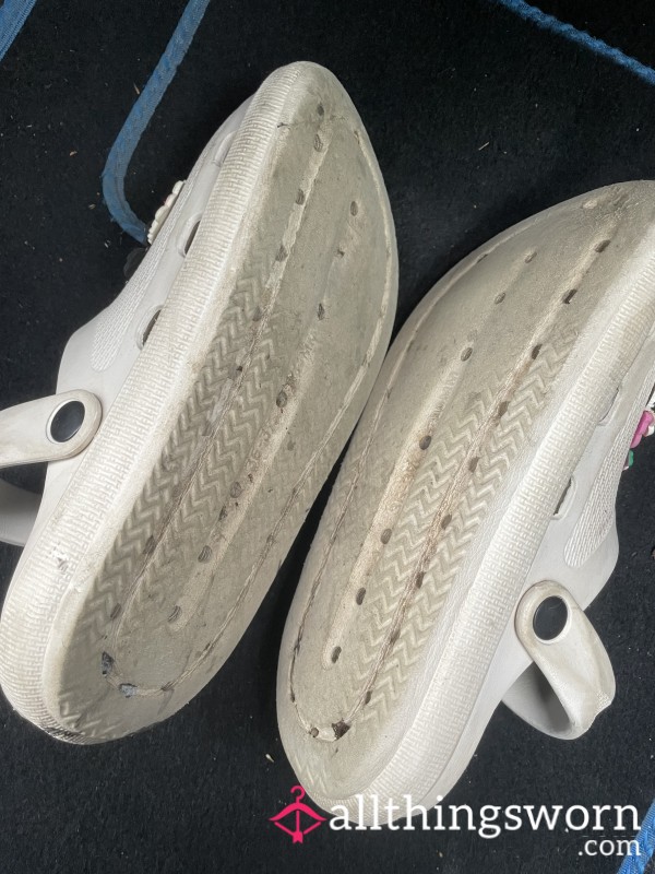 Dirty White Crocs, Worn Almost Daily For Errands/the Gym 😜💖