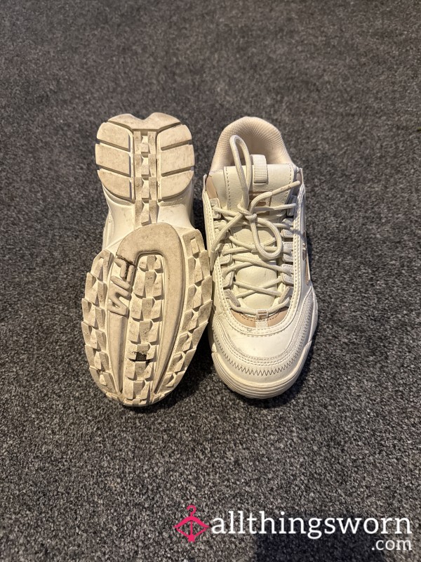 Filthy White Fila Shoes