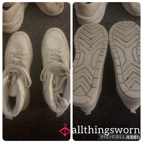Filthy White High Tops 👟