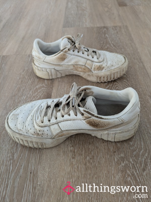 Filthy White Puma Sneakers. Small Feet!