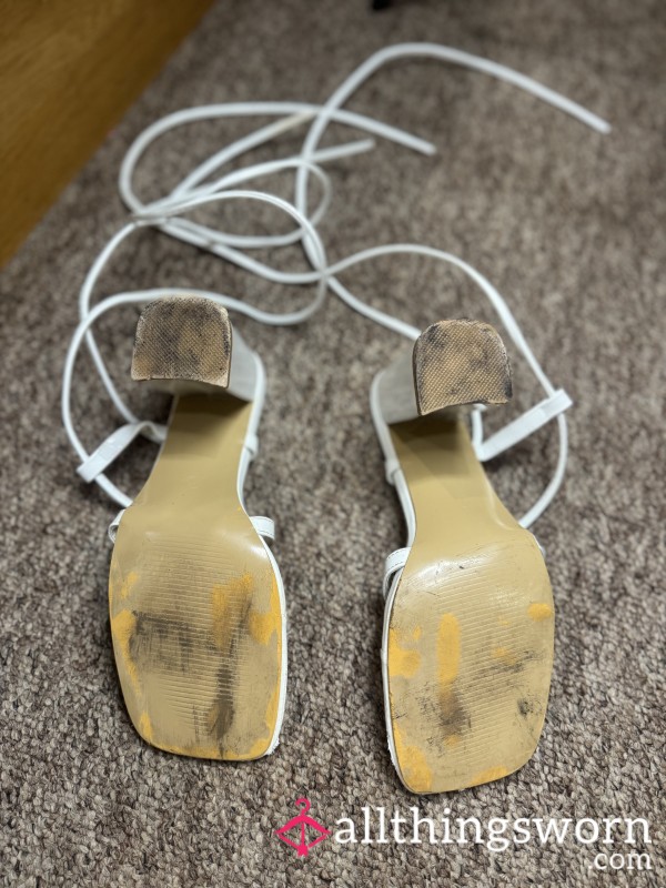 Filthy White Strappy Heels
