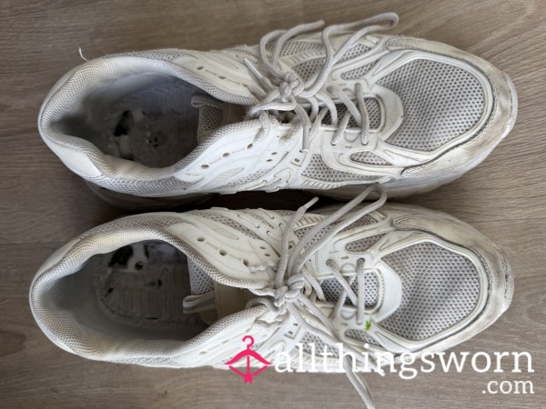 Filthy White Trashed Trainers - Size 8 👟