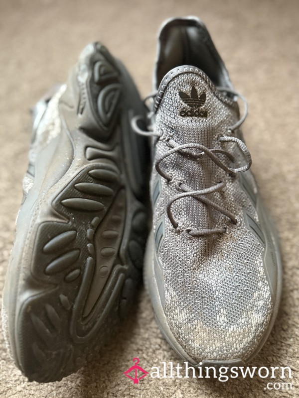 Filthy Worn Grey Adidas Trainers