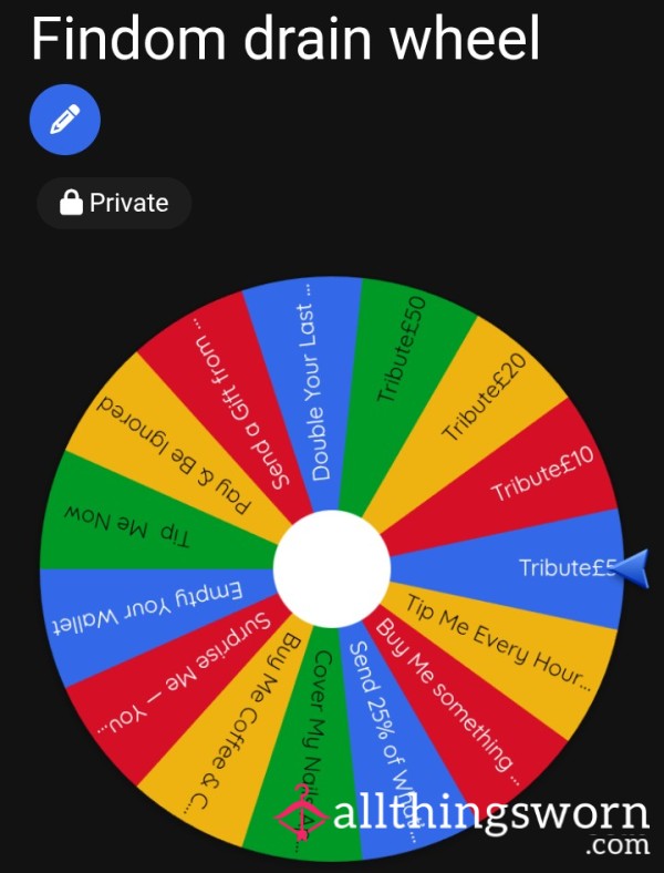 Findom Drain Wheel 😈