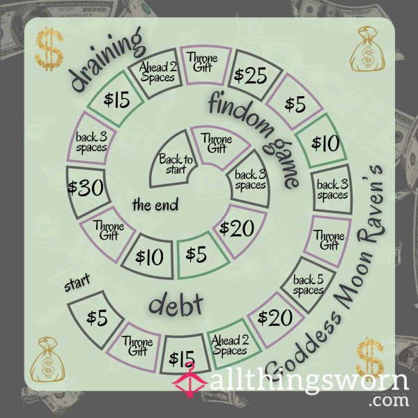 Findom Draining Debt Board Game Deposit