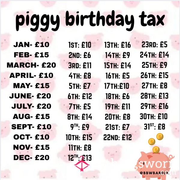 Findom Game - Birthday Tax!