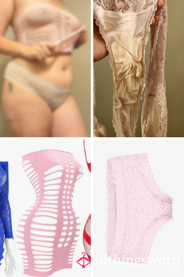 Fuxked-in Fishnet Lingerie Dress And VS Creampied Soaked Panties (3 Times)