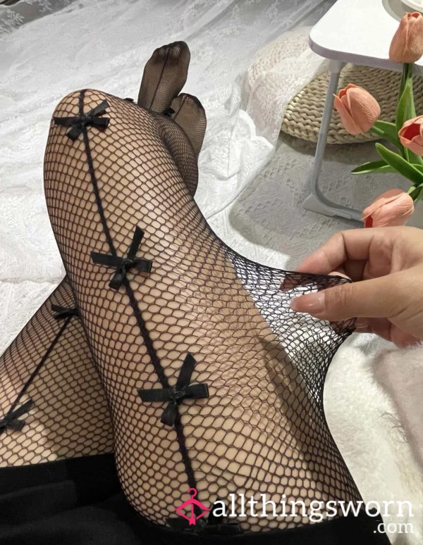 Fishnet Stockings Worn Without Underwear
