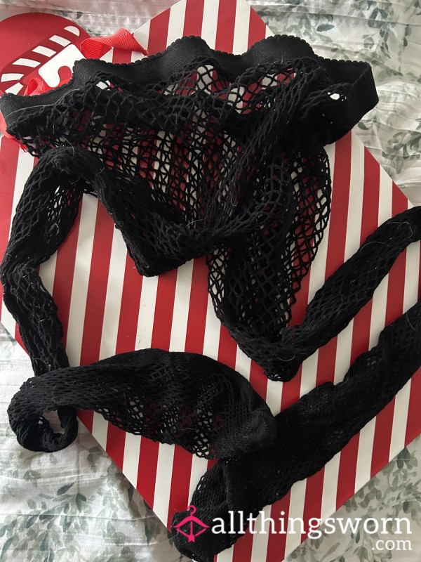 Fishnet Tights Worn With No Knickers