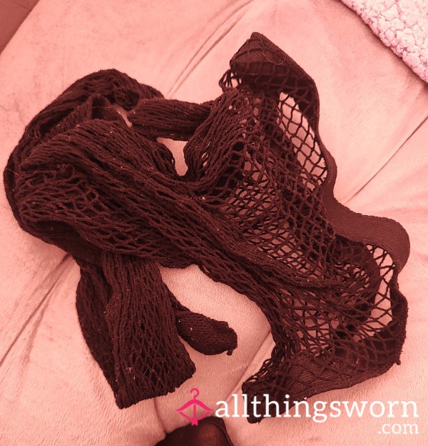 Fishnets, Used Tights, Worn Tights, Fishnets For Sale, Well-Worn.