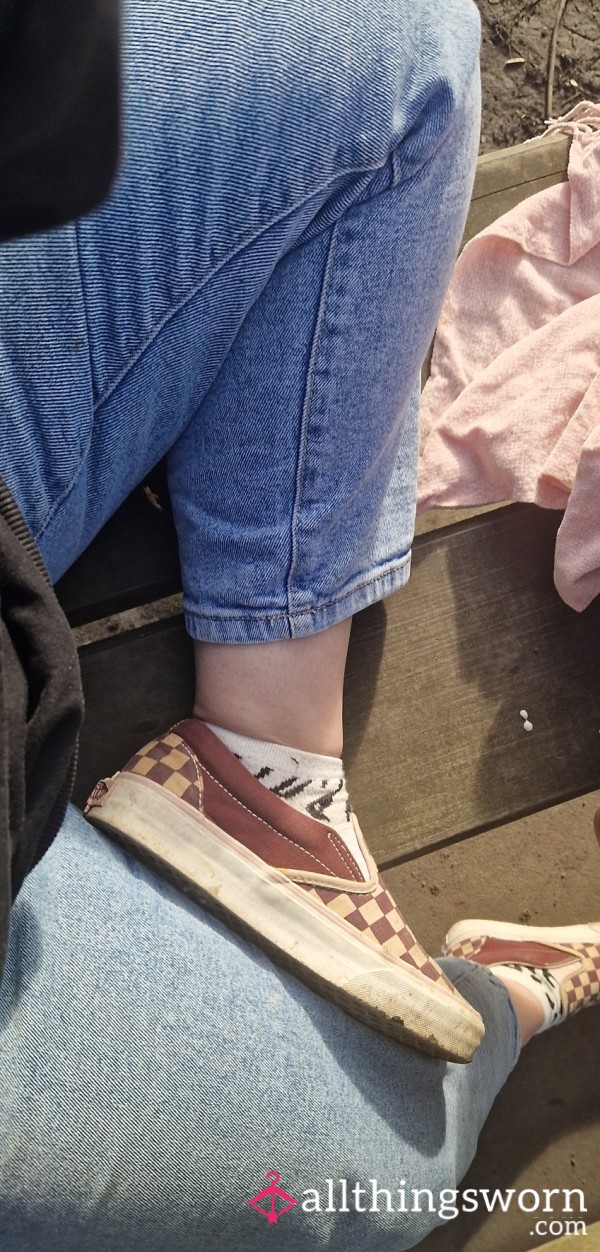 Flat Checkered Vans Well Worn