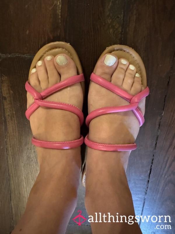 Dirty But Clean Pink Strappy Sandals