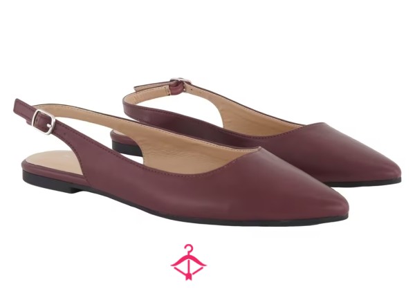 Flat Sling Backs- Burgandy