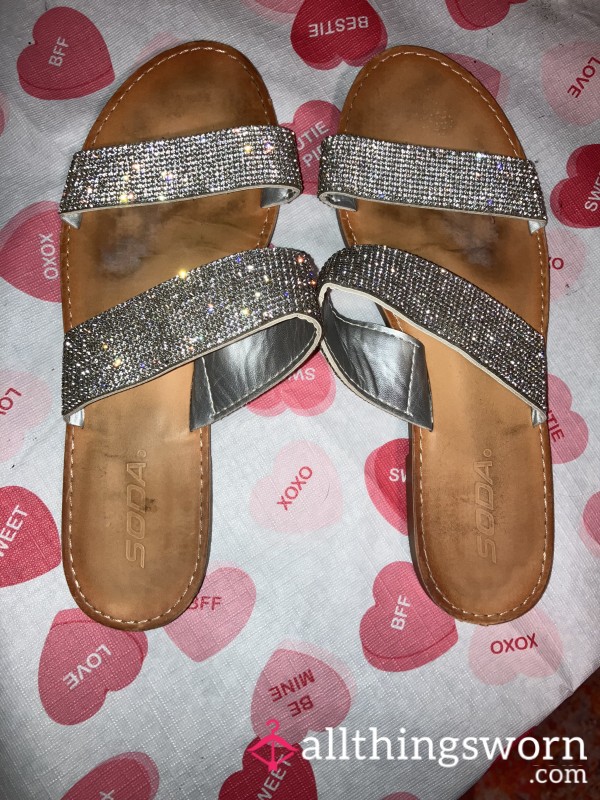 Flat Sparkle Strap Sandals Well Worn
