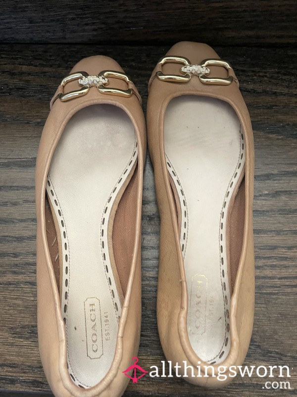 Flat Well Worn Coach Slide On