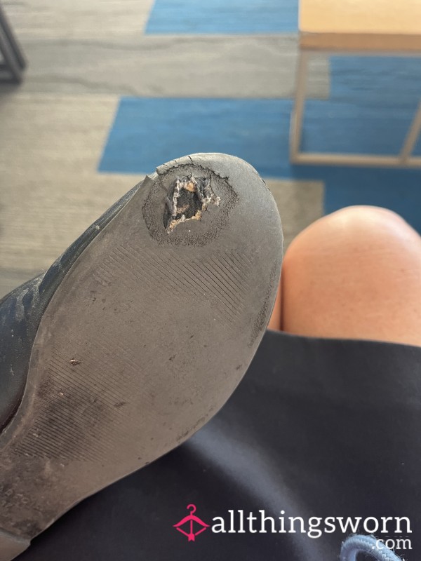 RUINED FLAT WORK BALLET PUMPS