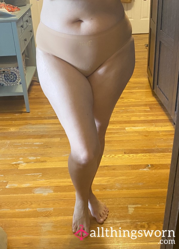 Flesh Tone,Full Coverage Nylon Panties, Nude/flesh Tone, Smooth, And Silky, Same-day Wear, Feet Included, Sealed Fresh.